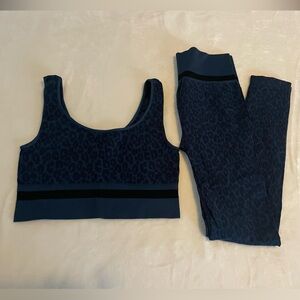Women's Blue Leopard Print Intimate Set
